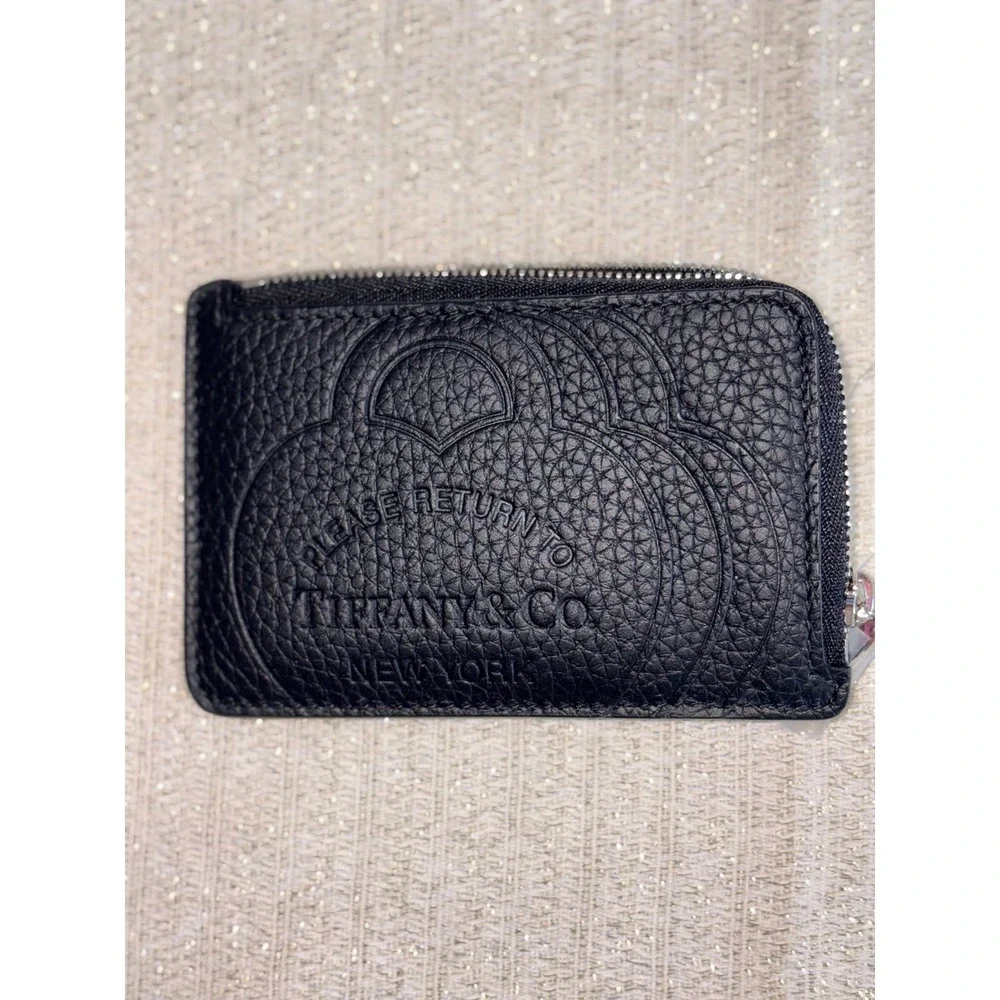 Tiffany & Co Card Case coin purse Black new Return to Tiffany Pebbled Leather